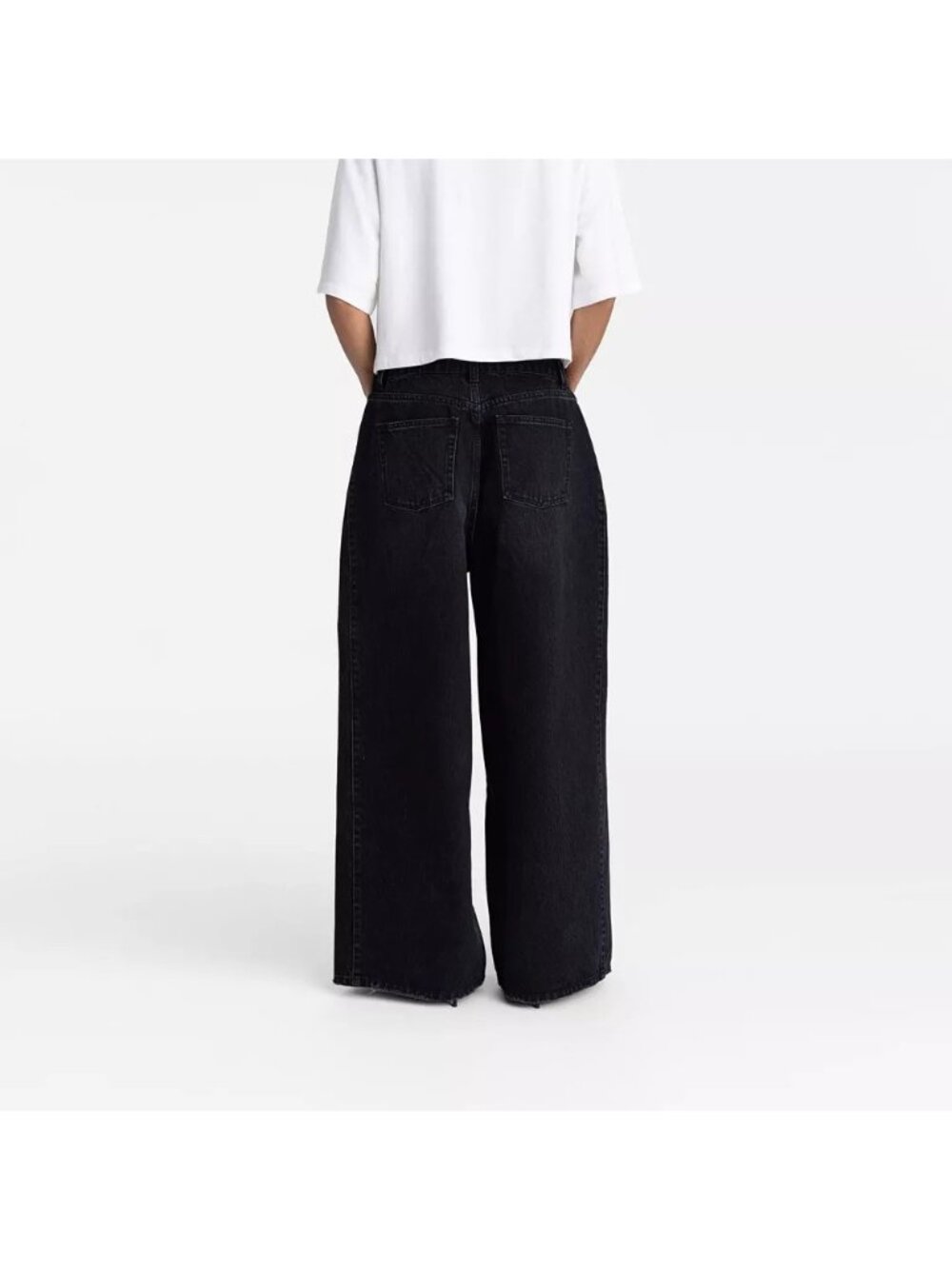 KBB by Kahlana The Rachel Jean Low Rise Wide Leg Black Wash Jeans -- Women's 2 - Picture 2 of 6